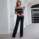 Ryleigh Black Printed Bandage Jumpsuit